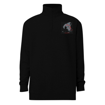 Black unisex fleece pullover by Cotton Heritage, size 2XL, featuring a cozy, soft cotton fleece material.