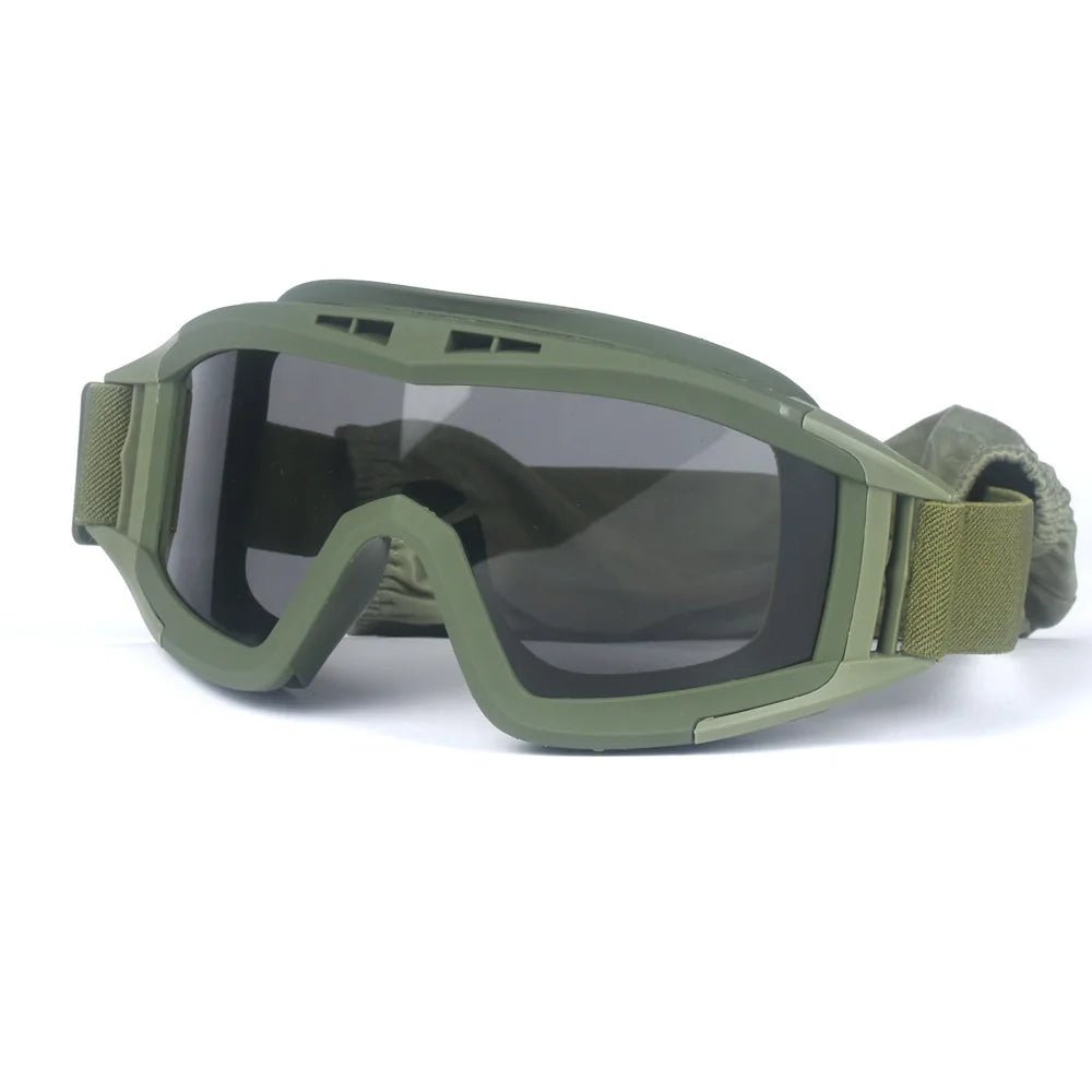BackupMyFilesNow® 2026 Airsoft tactical goggles with three lenses, windproof and dustproof motorcycle and mountaineering protective glasses.