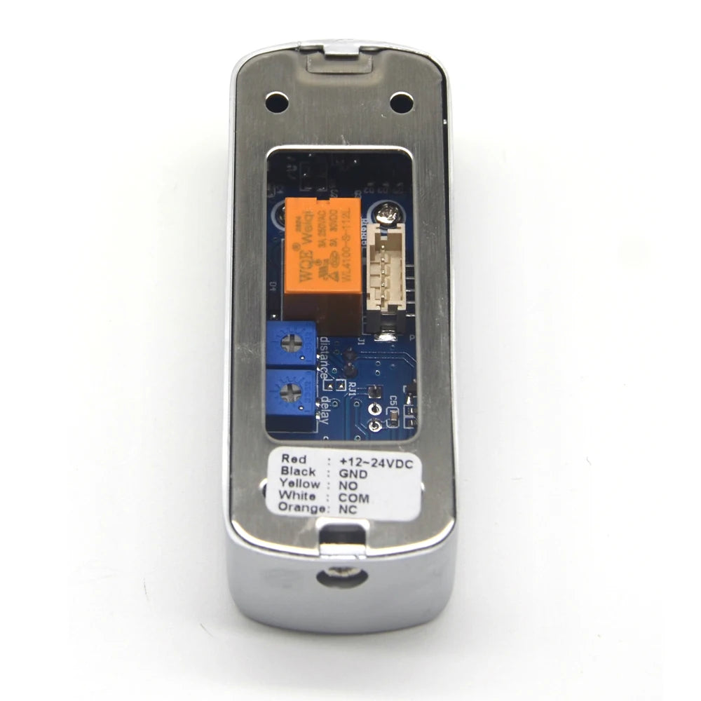Wall-mounted zinc alloy exit button with LED light for door access control, infrared sensor, automatic push switch.