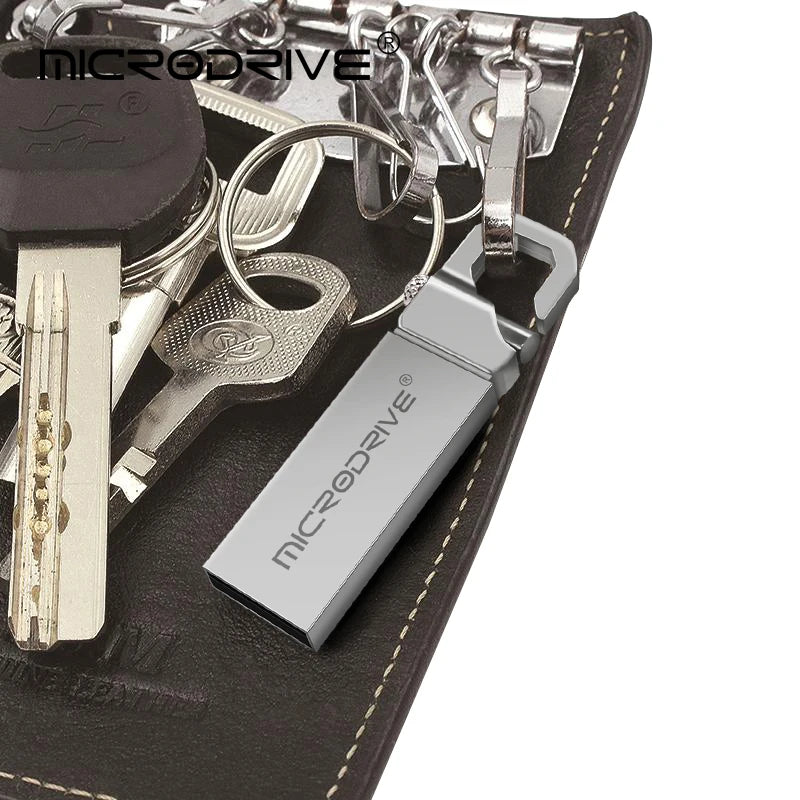Black 32GB USB flash drive by BackupMyFilesNow.com, showing a compact thumb memory stick with USB connector.