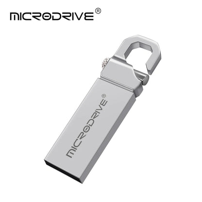 Black 32GB USB flash drive by BackupMyFilesNow.com showing connector and sleek compact design for portable data storage.