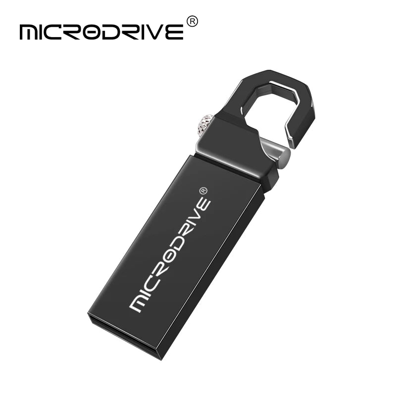 Black 32GB USB flash drive with compact design, BackupMyFilesNow.com branding, and visible USB connector for portable data storage.