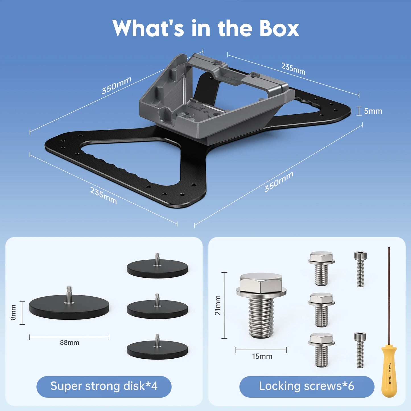 Black 320lbs magnetic aluminum roof mount bracket for Starlink Gen 3 V4 & 4X Dish antenna by BACKUPMYFILESNOW.COM®.