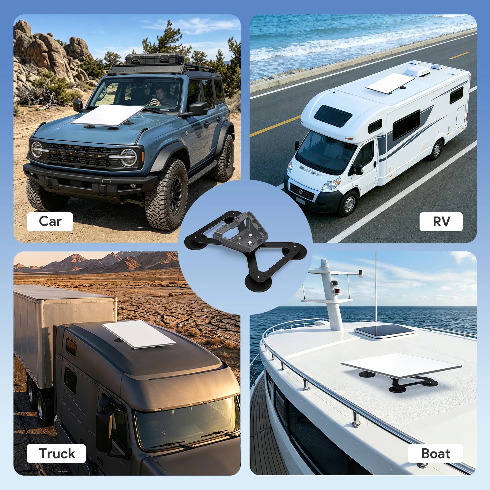 Black 320lbs magnetic roof mount aluminum bracket for Starlink Gen 3 V4 and 4X dish antenna by BACKUPMYFILESNOW.COM®.