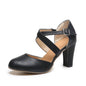 BACKUPMYFILESNOW.COM® high-heel chunky sandals with buckle, stylish open-toe design, perfect for summer footwear fashion.