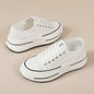 Black women’s thick-soled canvas casual shoes by BackupMyFilesNow.com, featuring a stylish and comfortable design for everyday wear.