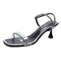 Square toe stiletto casual high heel sandals by BACKUPMYFILESNOW.COM® with open toe design and ankle strap.