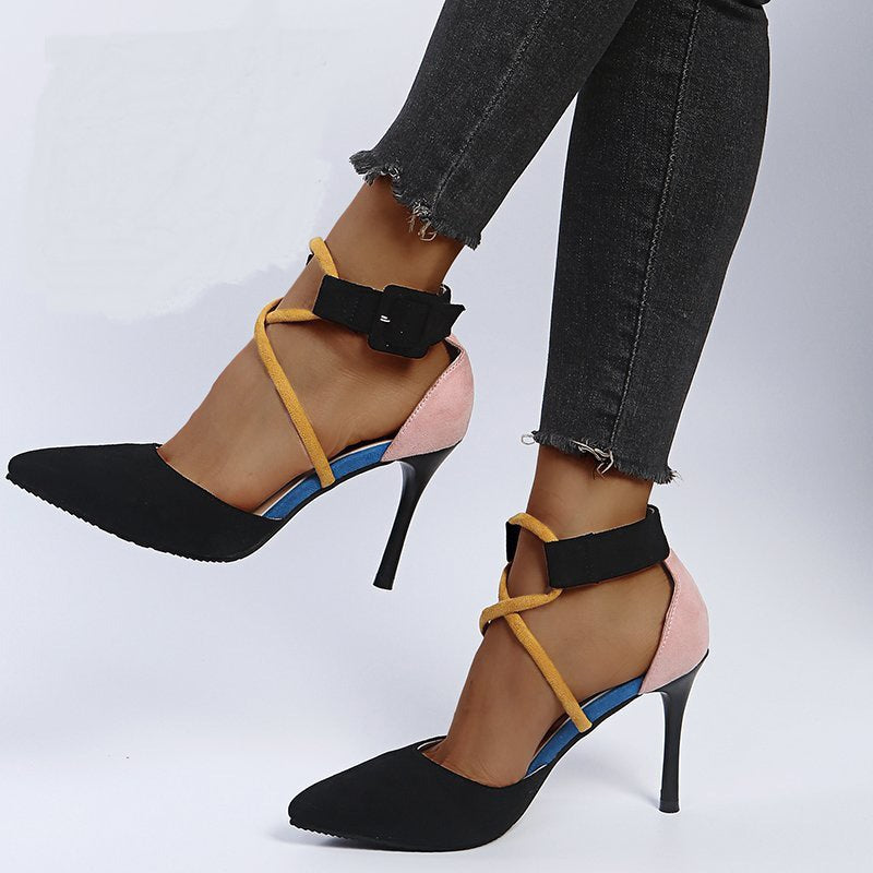 Summer pointed toe cross strap women's sandals by BACKUPMYFILESNOW.COM®, featuring elegant open toe and stylish strap design.
