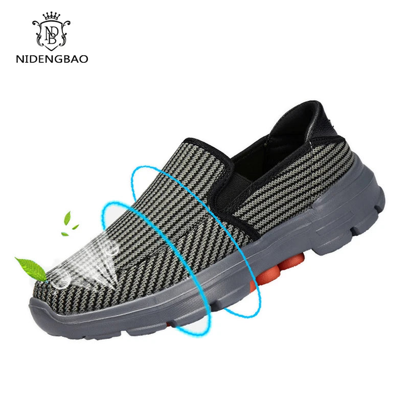 Black men's slip-on loafers from BackupMyFilesNow.com, breathable casual driving shoes with non-slip sole, size 45, for spring wear.