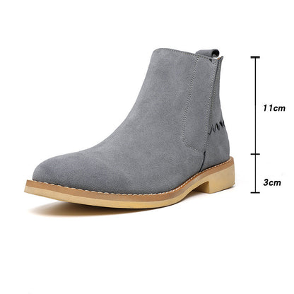 Men's mid-cut British leather Martin boots by BACKUPMYFILESNOW.COM®, featuring sturdy design and classic black leather finish.