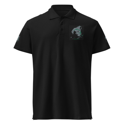 Black unisex premium pique polo shirt by SOL'S, in size 3XL, with classic collar and short sleeves.