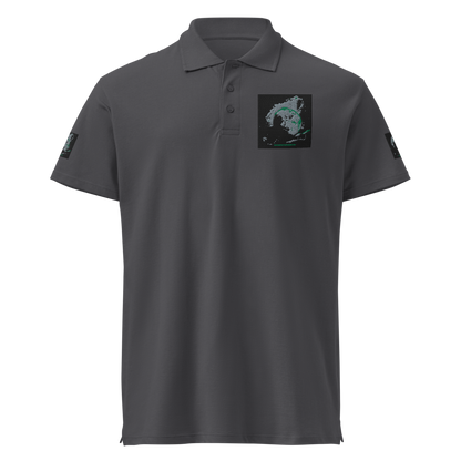 Black unisex premium pique polo shirt by SOL'S, size 3XL, featuring a classic collar and short sleeves.