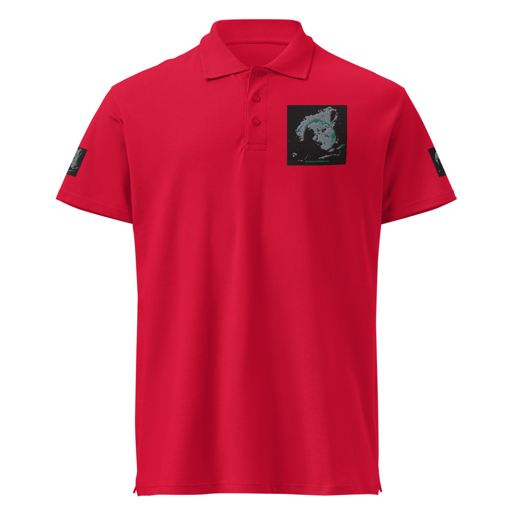 Unisex black premium pique polo shirt by SOL'S, size 3XL, from BACKUPMYFILESNOW.COM®, featuring a classic collar and short sleeves.