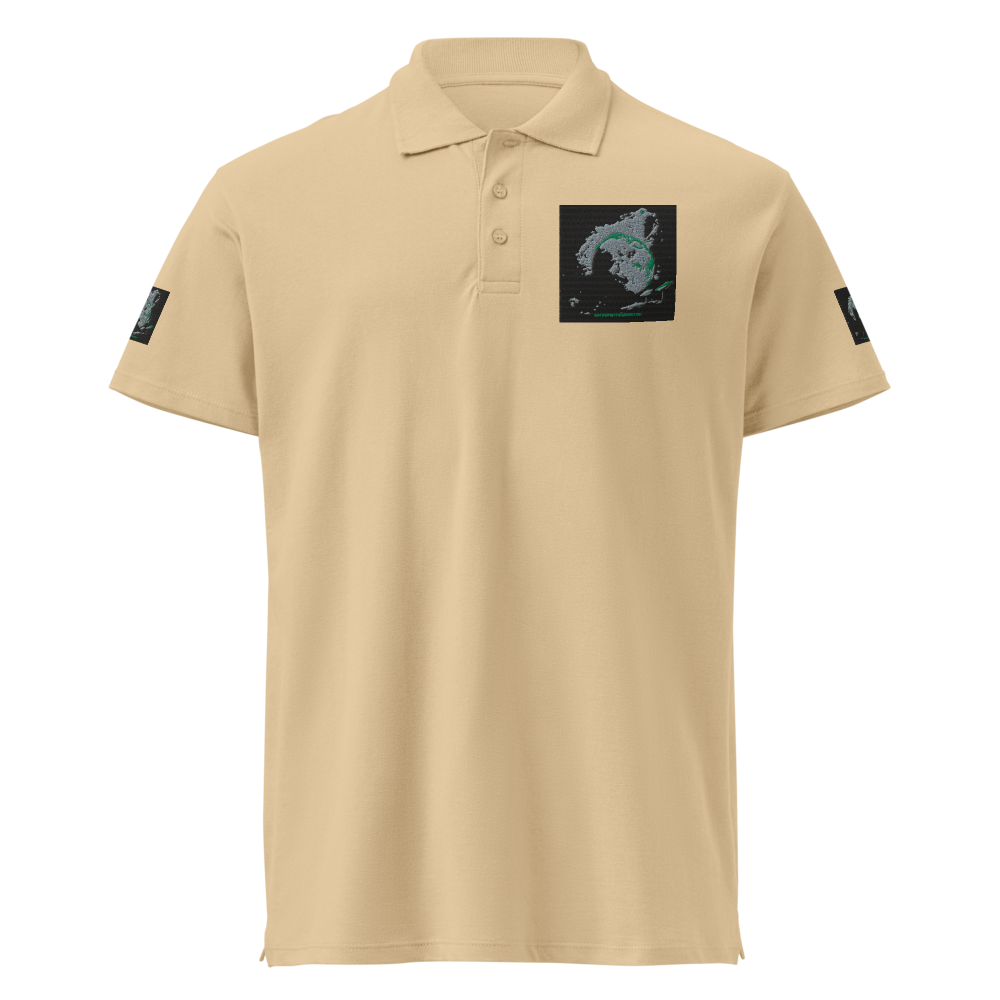 Unisex black premium pique polo shirt by SOL'S, size 3XL, with classic collar and short sleeves, styled for casual wear.