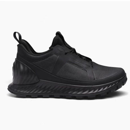 Black men's lightweight outdoor running shoes by BackupMyFilesNow.com, ideal for hiking, mountain climbing, camping, and outdoor activities.