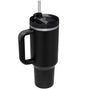 Black 40oz stainless steel car straw cup from BACKUPMYFILESNOW.COM® with a spill-proof lid and durable design for on-the-go hydration.