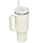 Black 40oz stainless steel car straw cup by BACKUPMYFILESNOW.COM® with a spill-proof lid and durable travel design.