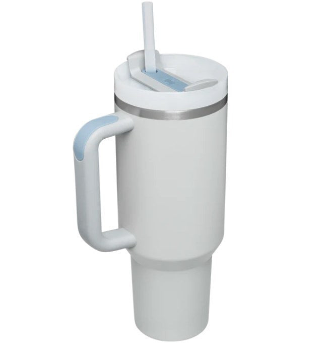 Black 40oz stainless steel car straw cup by BACKUPMYFILESNOW.COM® with a durable lid and built-in straw for on-the-go hydration.