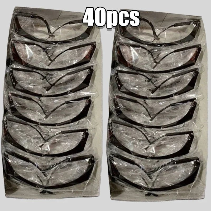 Black 40-pack of anti-splash safety goggles from BACKUPMYFILESNOW.COM® with windproof and dustproof protective glasses for work.