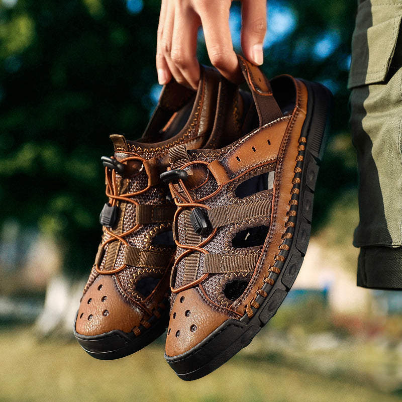 Men's casual trend sandals in plus sizes by BACKUPMYFILESNOW.COM®, featuring open-toe design and comfortable straps.