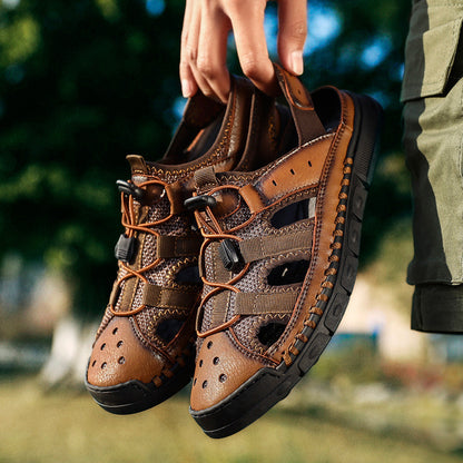 Men's casual trend sandals in plus sizes by BACKUPMYFILESNOW.COM®, featuring open-toe design and comfortable straps.