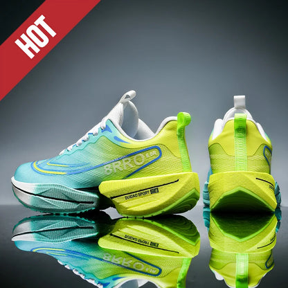 Black men's sports running shoes with breathable mesh, lightweight design, and air cushion support for jogging and athletic activities.