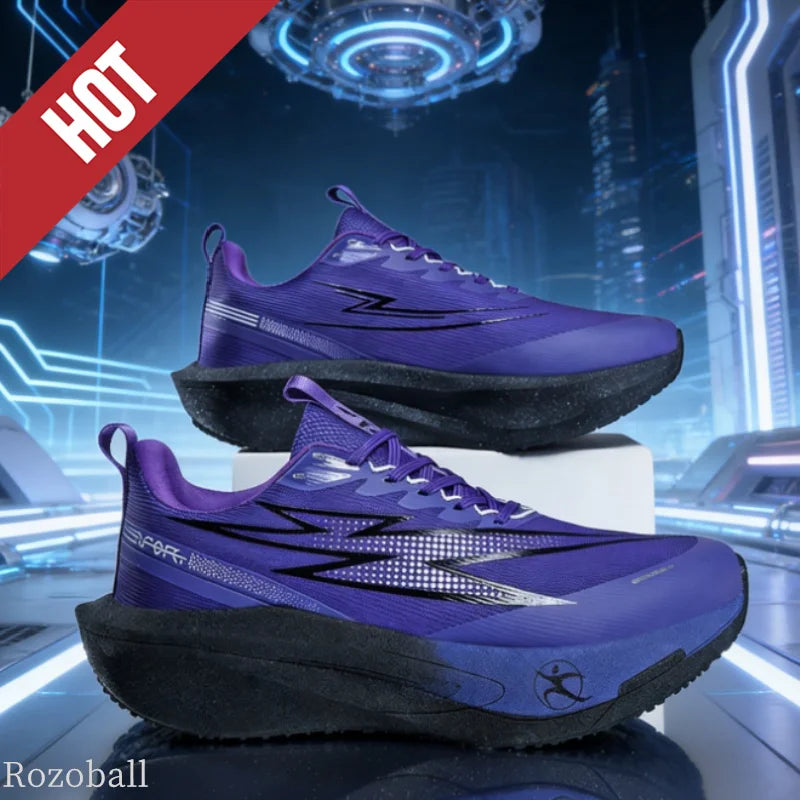 Black men's and women's sports running shoes with breathable mesh, lightweight cushioning, and sporty design for jogging and marathon use.