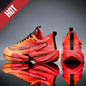 Black men's and women's sports running shoes with breathable mesh, lightweight design, and air cushion for comfort and jogging.