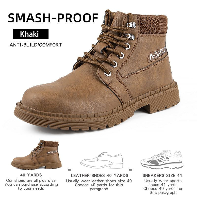 Black breathable safety shoes by BackupMyFilesNow.com with anti-smash toe protection and puncture-resistant sole.