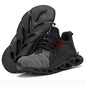 Men's breathable safety shoes in black, protective work footwear with durable design and reinforced toe from BackupMyFilesNow.com