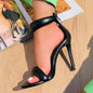 Elegant gold high-heeled sandals for women, perfect for weddings and banquets, with a simple luxury style.