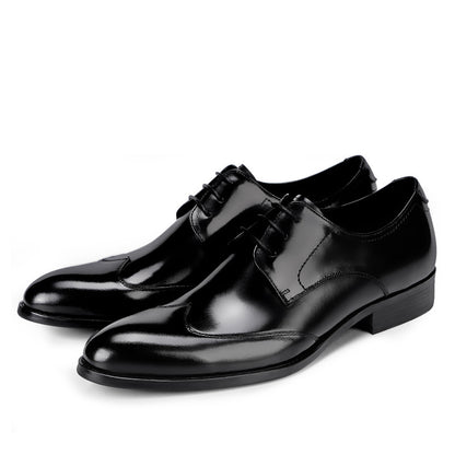 Black British Business Shoes by BackupMyFilesNow.com, classic leather dress shoes with polished finish and lace-up design.