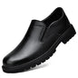 Black men's slip-on Oxford loafers made of smooth leather, casual style, Italian design, new arrival, size 46.