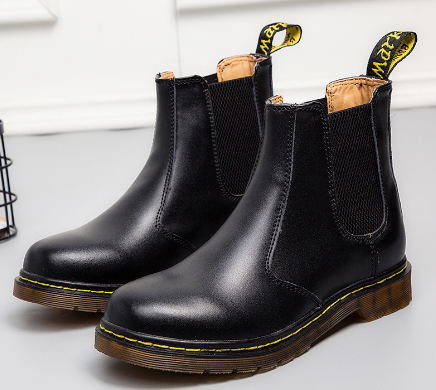 Autumn style thick-heeled cowhide Martin boots for women by BACKUPMYFILESNOW.COM®, featuring rugged design and sturdy heels.