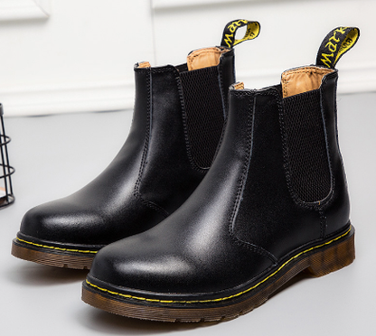 Autumn style thick-heeled cowhide Martin boots for women by BACKUPMYFILESNOW.COM®, featuring rugged design and sturdy heels.