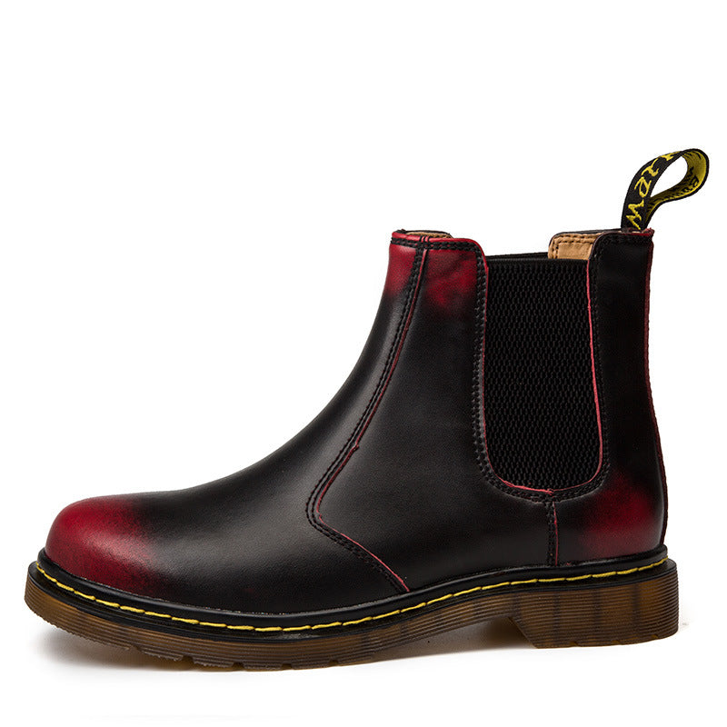 Autumn style thick-heeled cowhide Martin boots for women with stylish design and sturdy heels, perfect for fall fashion.