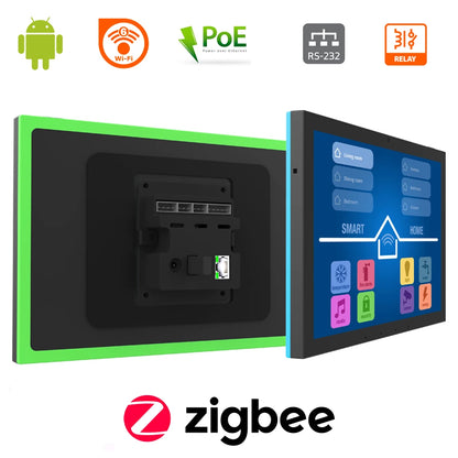 BackupMyFilesNow 10.1-inch Android smart home control panel with touch screen, Wi-Fi 6, 4GB RAM, RJ45, PoE, RS232, RS48 ports.