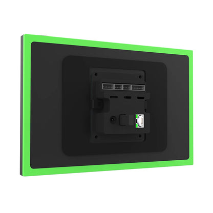 10.1-inch Android smart home control panel with touch screen, 4GB RAM, WiFi 6, RJ45, PoE, RS232, RS485 ports, black color.