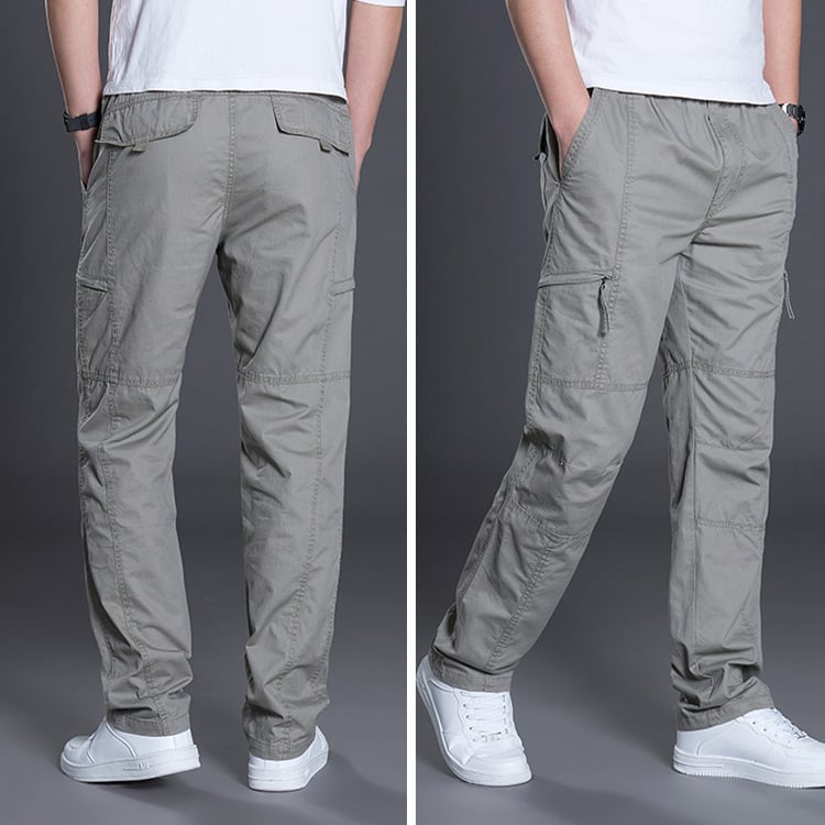 Plus size men's trousers from BACKUPMYFILESNOW.COM®, shown in a comfortable fit with a classic design and neutral color.