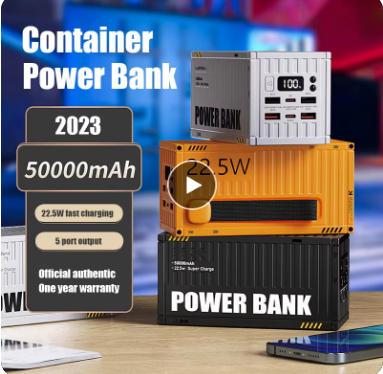 BackupMyFilesNow large capacity power bank with 50000mAh battery, portable charger for smartphones and tablets.