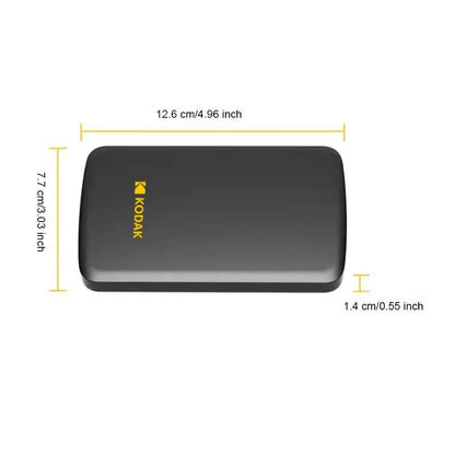Black Kodak P150 portable external hard drive with USB 3.0, 1TB storage, suitable for PC, laptop, PS4, and Xbox backup and transfer.