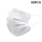 Blue 3-layer disposable face masks for adults, made of melt-blown cloth, providing safety and anti-dust protection.