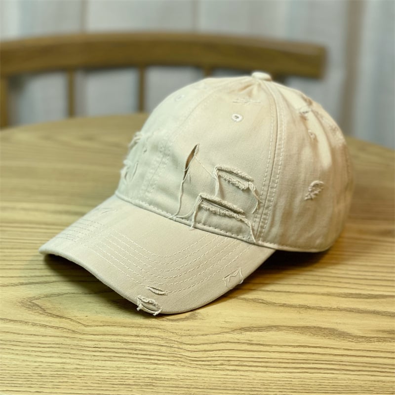 Retro distressed baseball hat for men and women by BACKUPMYFILESNOW.COM®, featuring a worn vintage style and adjustable fit.