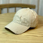 Retro distressed baseball hat for men and women by BACKUPMYFILESNOW.COM®, featuring a worn vintage style and adjustable fit.
