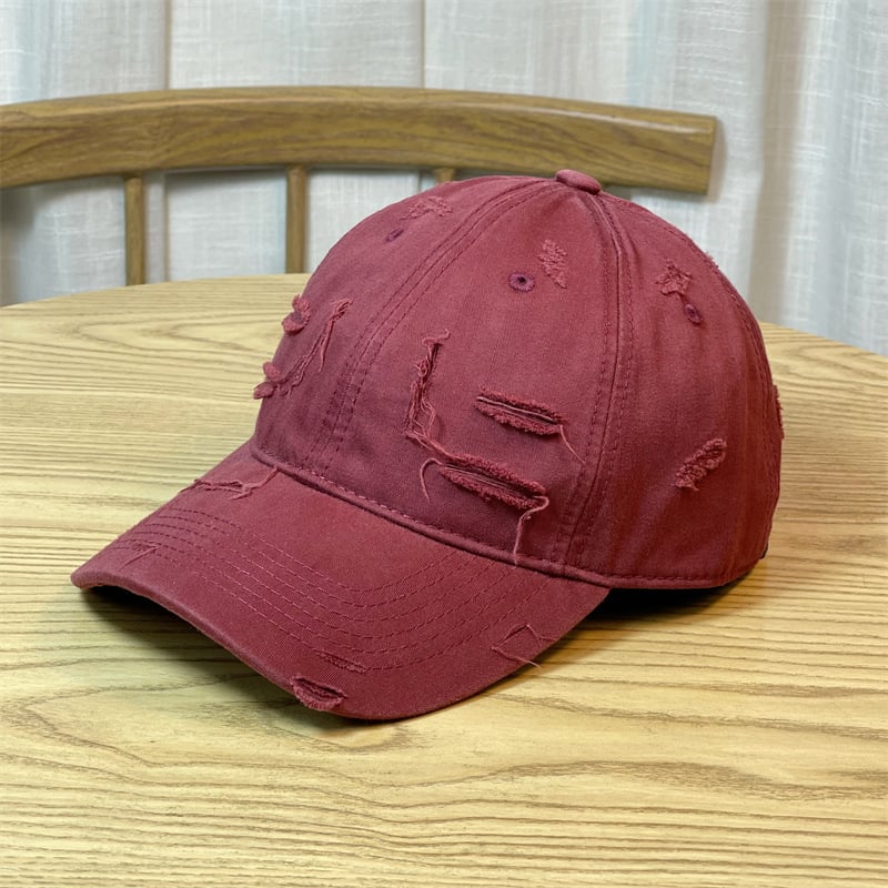 Retro distressed baseball hat for men and women by BACKUPMYFILESNOW.COM® with a worn vintage look and adjustable strap.