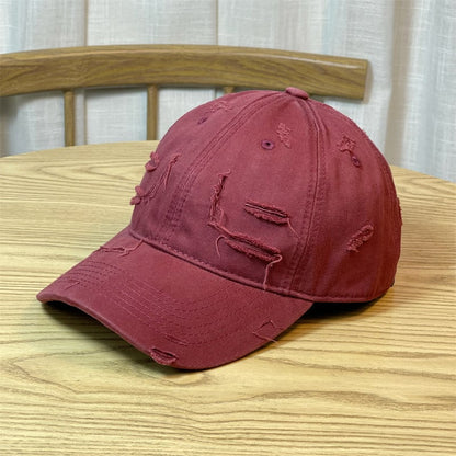 Retro distressed baseball hat for men and women by BACKUPMYFILESNOW.COM® with a worn vintage look and adjustable strap.