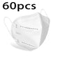 Set of 20/40/60 black and white KN95 masks with 5-layer filtration, breathable elastic ear loops, dustproof, 95% filtration efficiency.