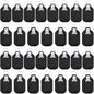Set of 60 reusable clear hand sanitizer keychain holders and travel bottles for backpacks and purses.