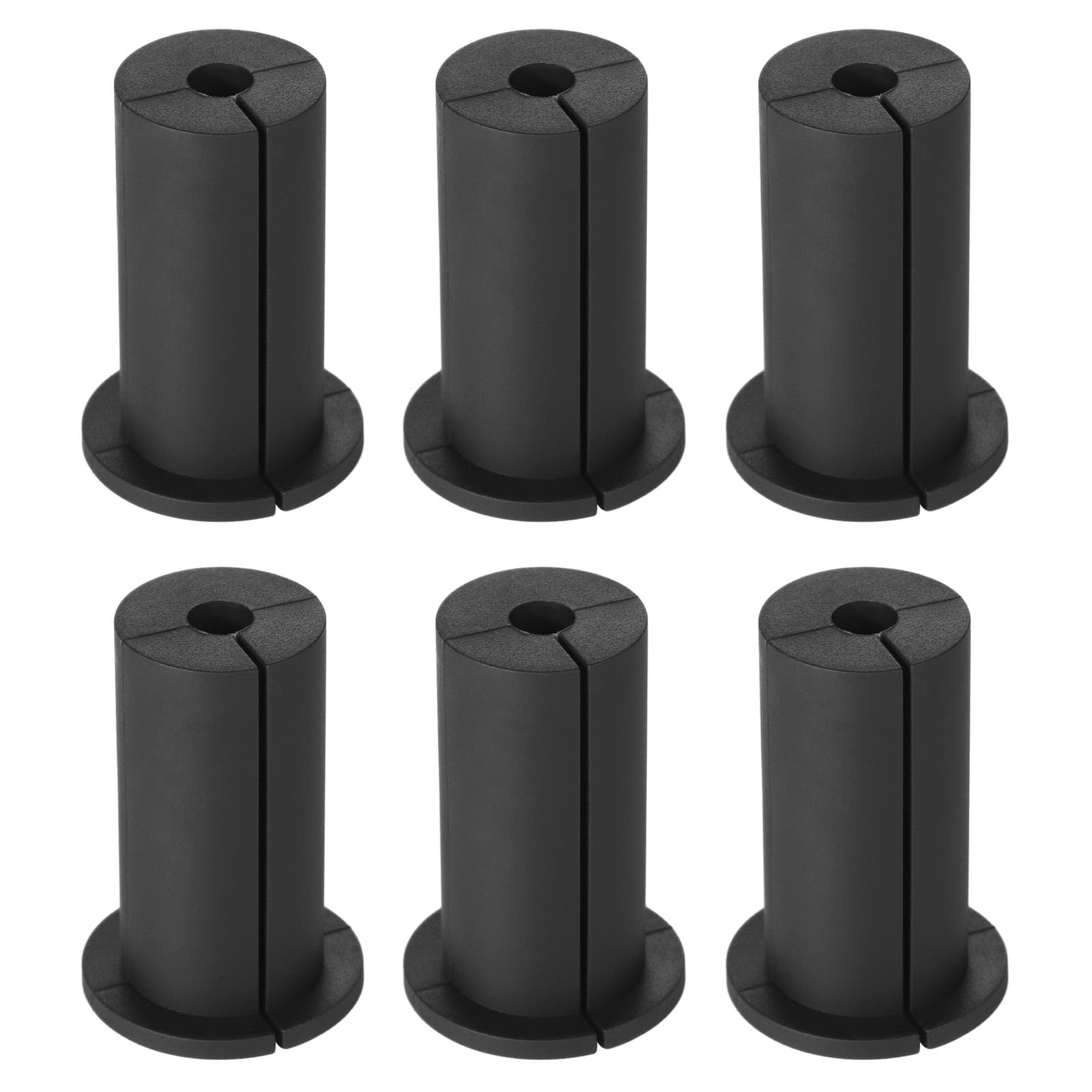 Black 6-piece cable routing kit with silicone pass-through bushings for Starlink Ethernet cable and 1-inch wall hole installation.