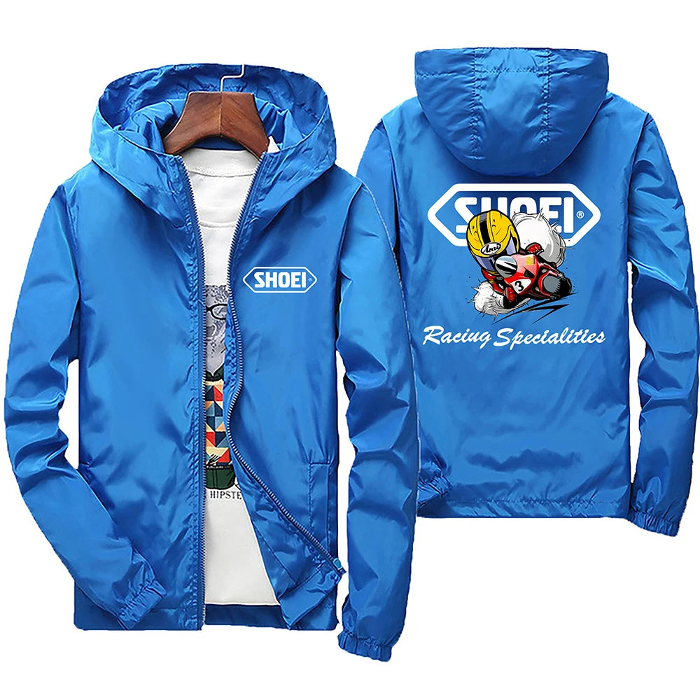 Black men's windproof waterproof jacket with mountain and bicycle hoods, ideal for spring and autumn, by BACKUPMYFILESNOW.COM®.